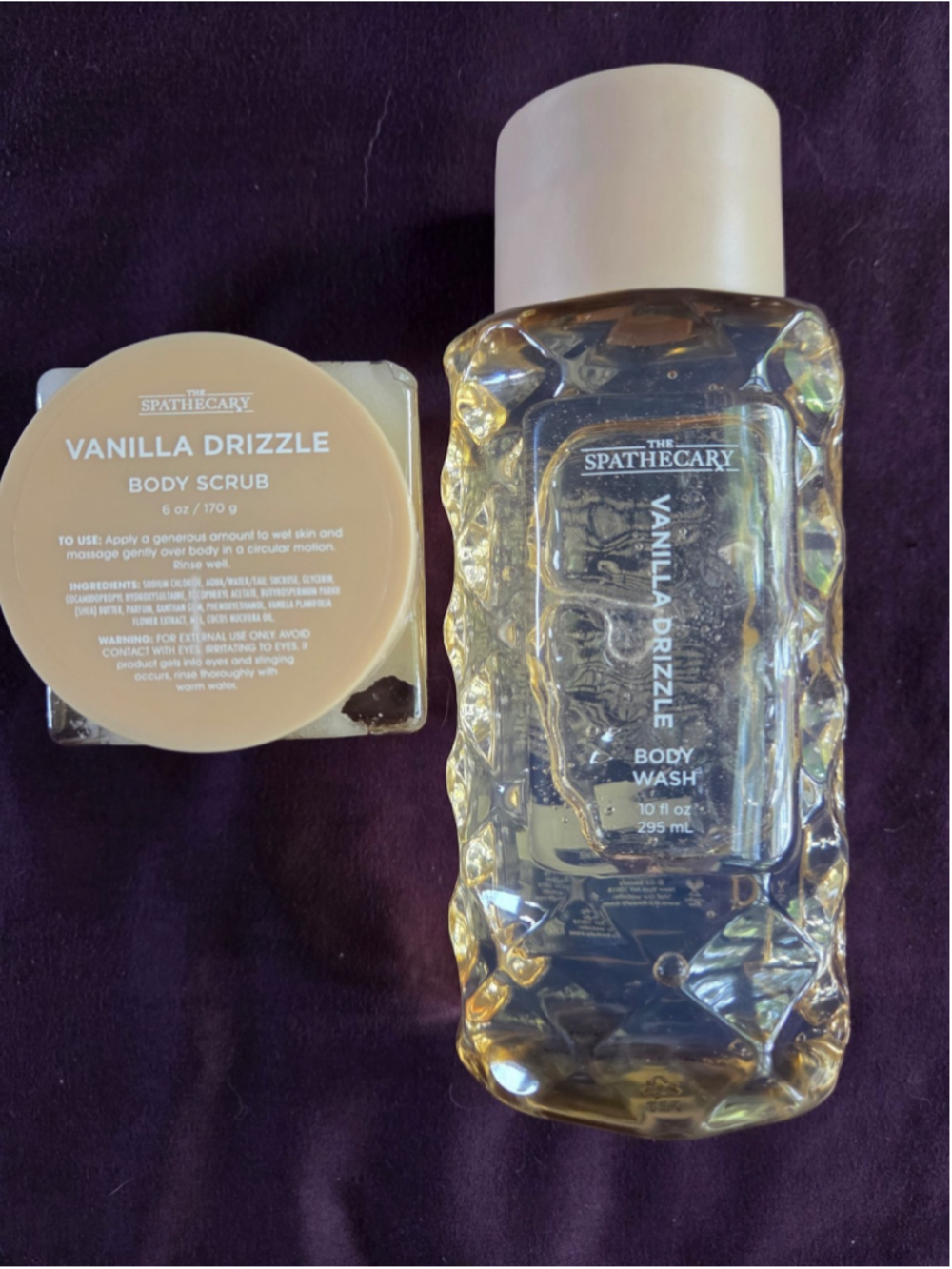 The Spathecary Vanilla Drizzle Body Wash & Scrub Set HTF